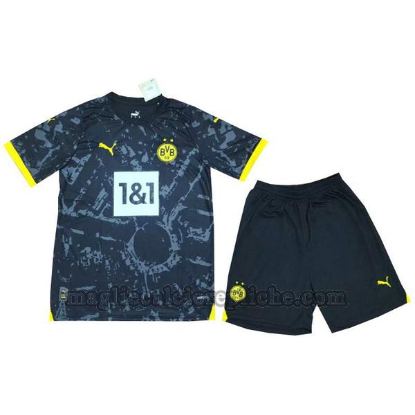 seconda maglie calcio bambino borussia dortmund 2023 2024 nero