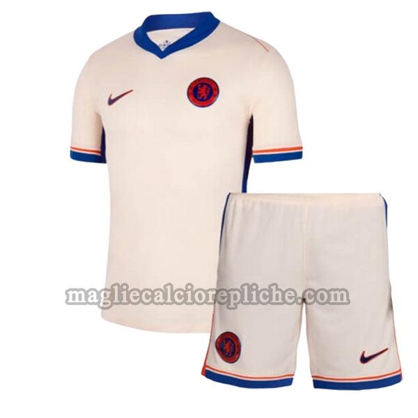 seconda maglie calcio bambino chelsea 2024 2025 bianco