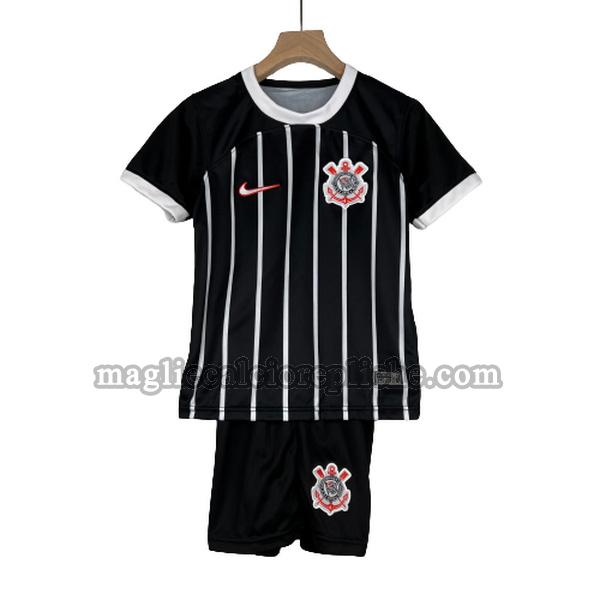 seconda maglie calcio bambino corinthians paulista 2023 2024 nero