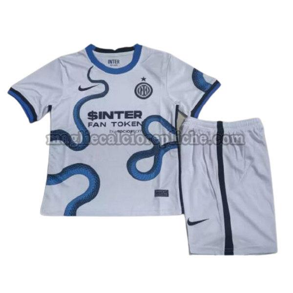 seconda maglie calcio bambino inter 2021 2022 bianco