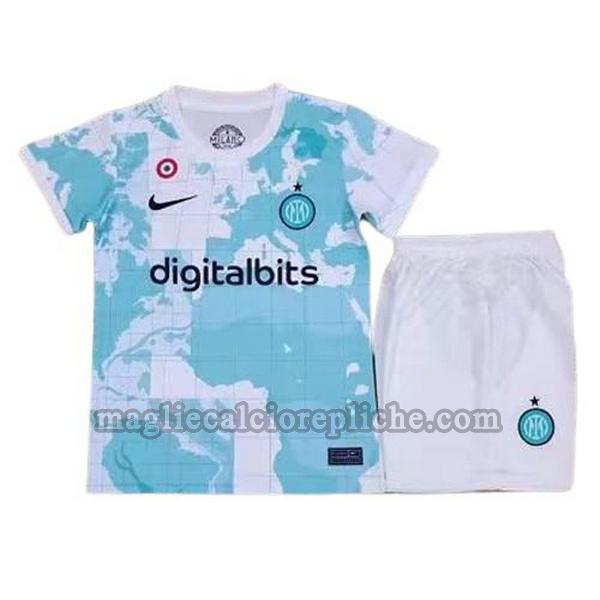 seconda maglie calcio bambino inter 2022 2023 bianco verde