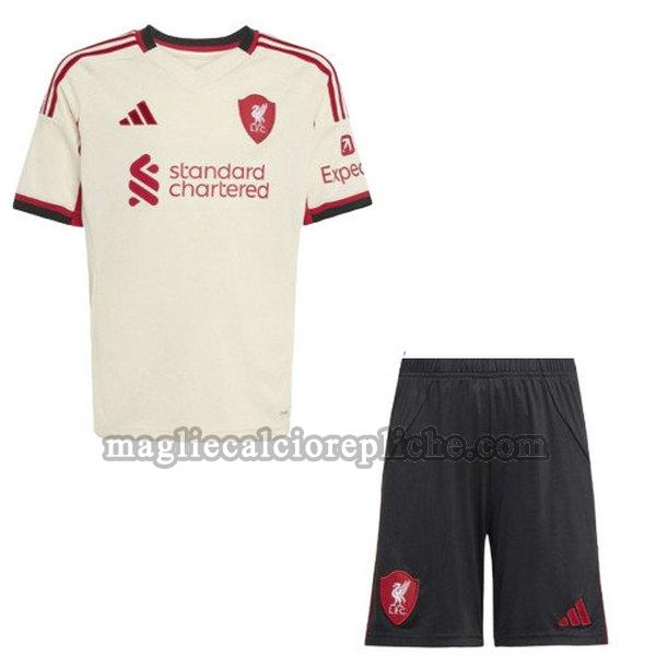 seconda maglie calcio bambino liverpool 2025 2026 bianco