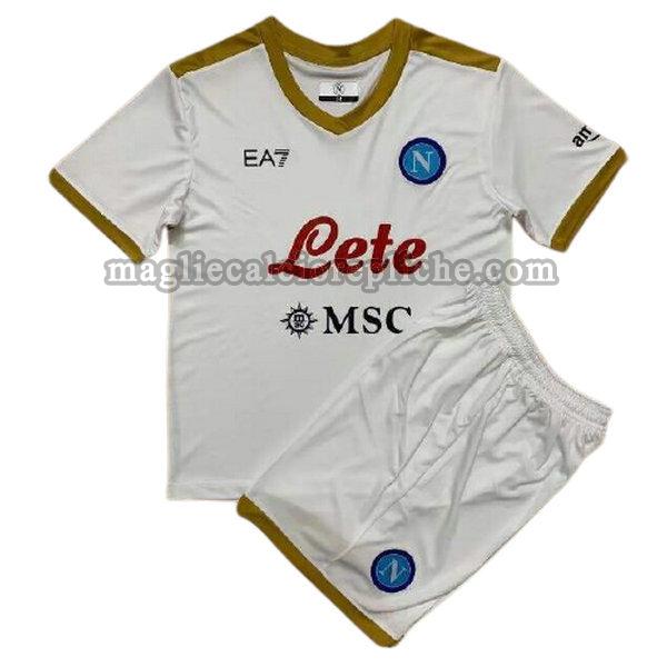 seconda maglie calcio bambino napoli 2021 2022 bianco