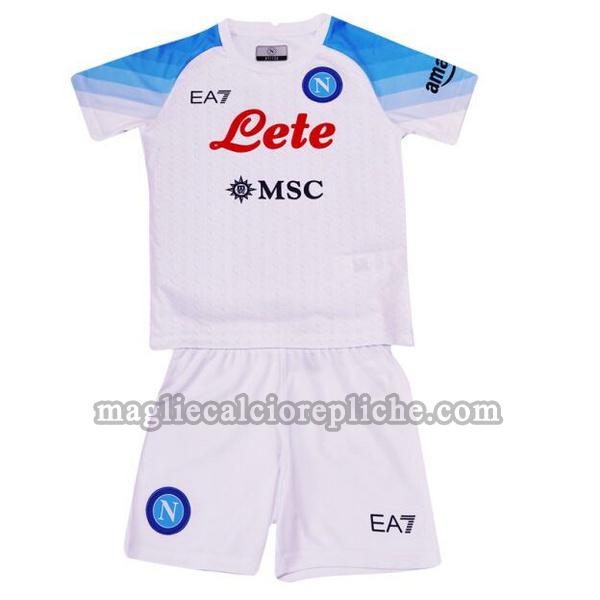 seconda maglie calcio bambino napoli 2022 2023 bianco