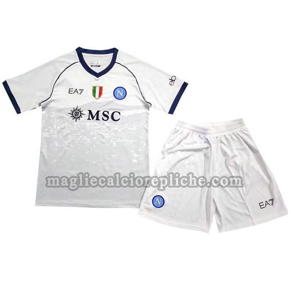 seconda maglie calcio bambino napoli 2023 2024 bianco