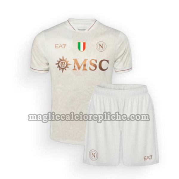 seconda maglie calcio bambino napoli 2025 2026 bianco