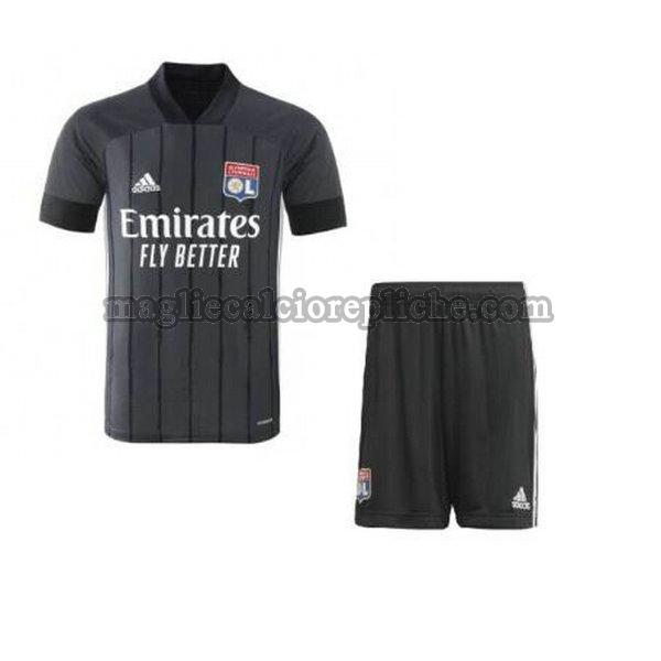 seconda maglie calcio bambino olympique lyon 2020-2021 nero