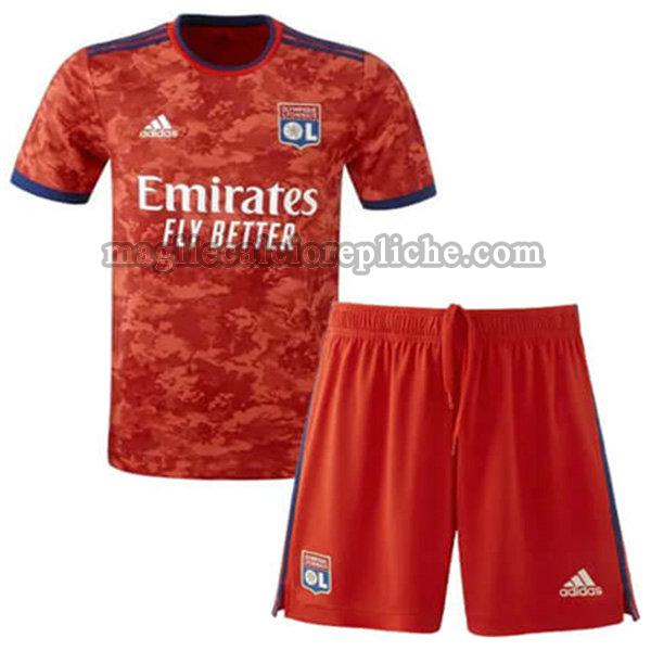 seconda maglie calcio bambino olympique lyon 2021 2022 rosso