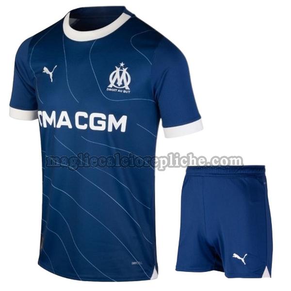 seconda maglie calcio bambino olympique marsiglia 2023 2024 blu