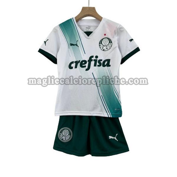 seconda maglie calcio bambino palmeiras 2023 2024 bianco verde