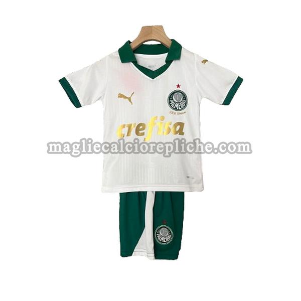 seconda maglie calcio bambino palmeiras 2024 2025 bianco