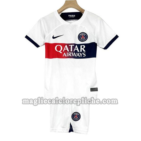 seconda maglie calcio bambino psg 2023 2024 bianco