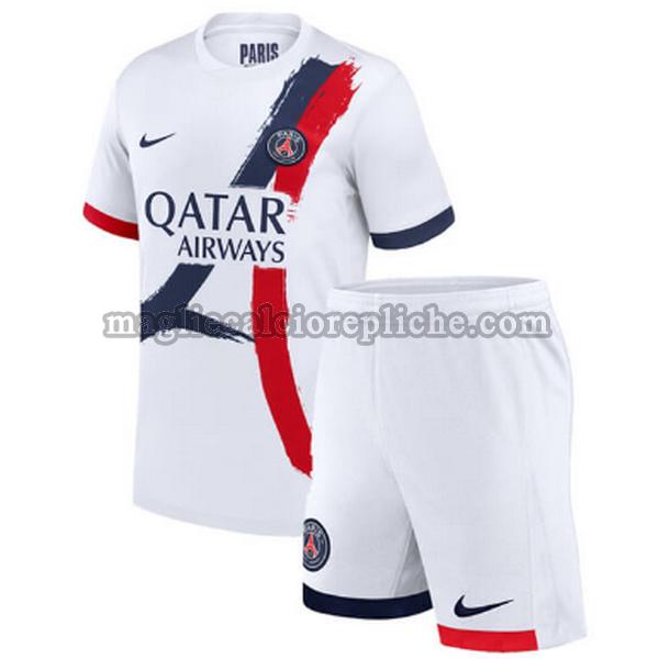 seconda maglie calcio bambino psg 2024 2025 bianco