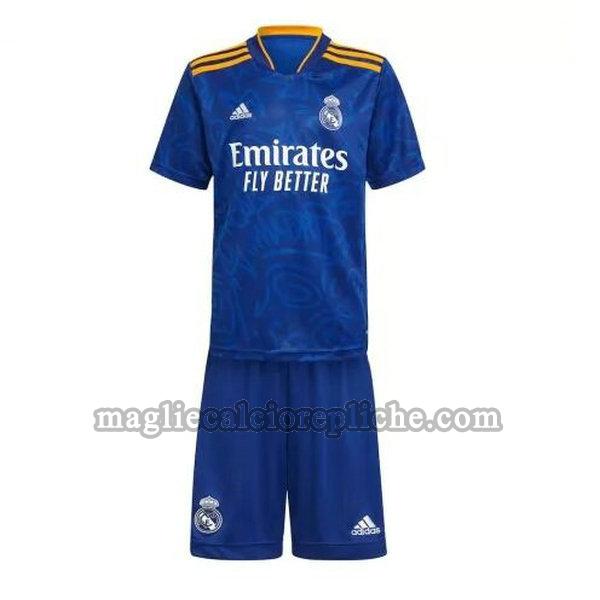 seconda maglie calcio bambino real madrid 2021 2022 blu