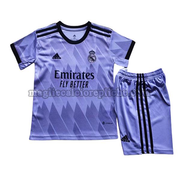 seconda maglie calcio bambino real madrid 2022 2023 purple