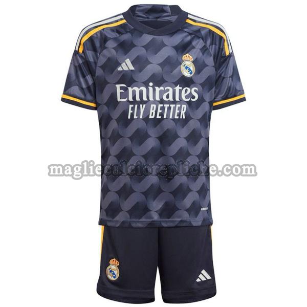 seconda maglie calcio bambino real madrid 2023 2024 nero