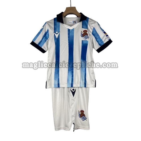 seconda maglie calcio bambino real sociedad 2023 2024 bianco blu