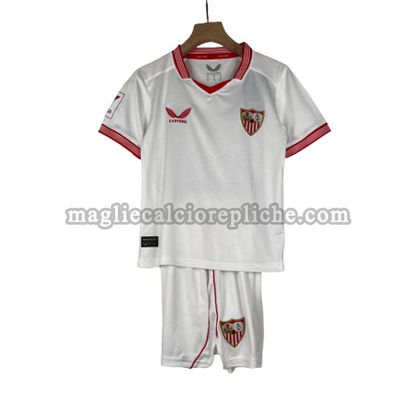 seconda maglie calcio bambino siviglia 2023 2024 bianco