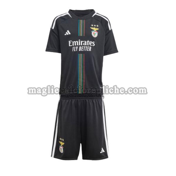 seconda maglie calcio bambino sl benfica 2023 2024 nero