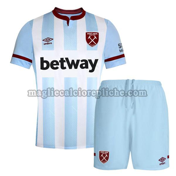 seconda maglie calcio bambino west ham 2021 2022 bianco blu