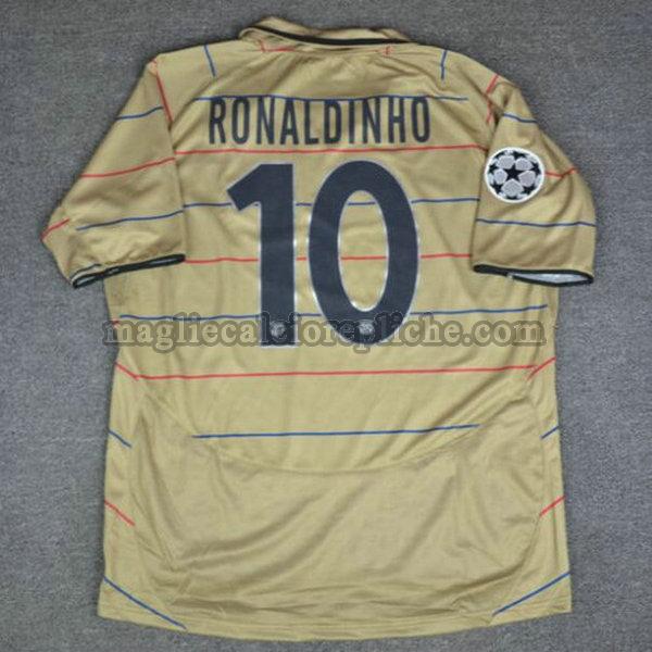 seconda maglie calcio barcellona 2003-2004 ronaldinho 9 giallo