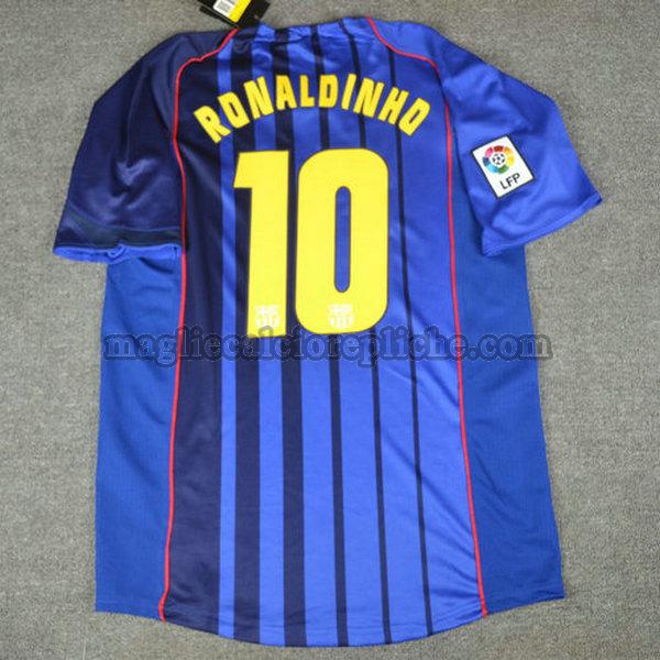 seconda maglie calcio barcellona 2004-2005 ronaldinho 10 blu