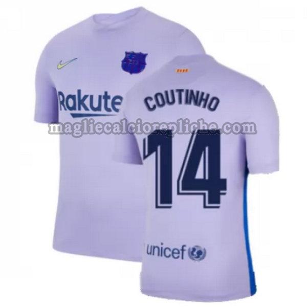 seconda maglie calcio barcellona 2021 2022 coutinho 14 giallo