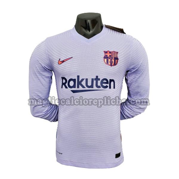 seconda maglie calcio barcellona 2021 2022 player manica lunga bianco