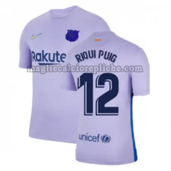 seconda maglie calcio barcellona 2021 2022 riqui puig 12 giallo