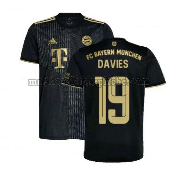 seconda maglie calcio bayern münchen 2021 2022 davies 19 nero