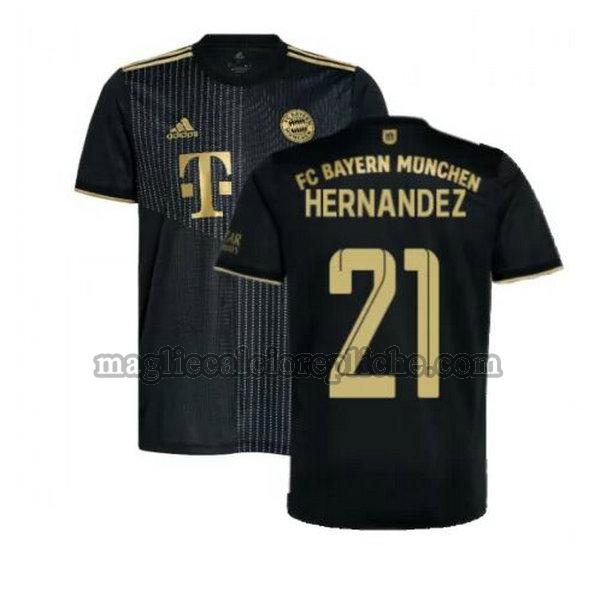 seconda maglie calcio bayern münchen 2021 2022 hernandez 21 nero