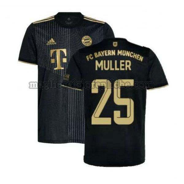 seconda maglie calcio bayern münchen 2021 2022 muller 25 nero