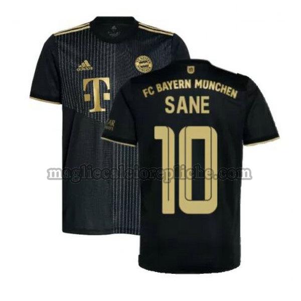 seconda maglie calcio bayern münchen 2021 2022 sane 10 nero