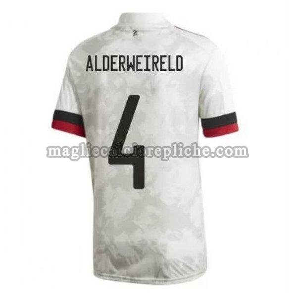 seconda maglie calcio belgio 2020-2021 alderweireld 4 bianco