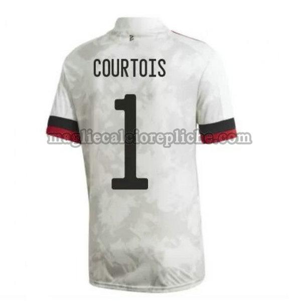 seconda maglie calcio belgio 2020-2021 courtois 1 bianco