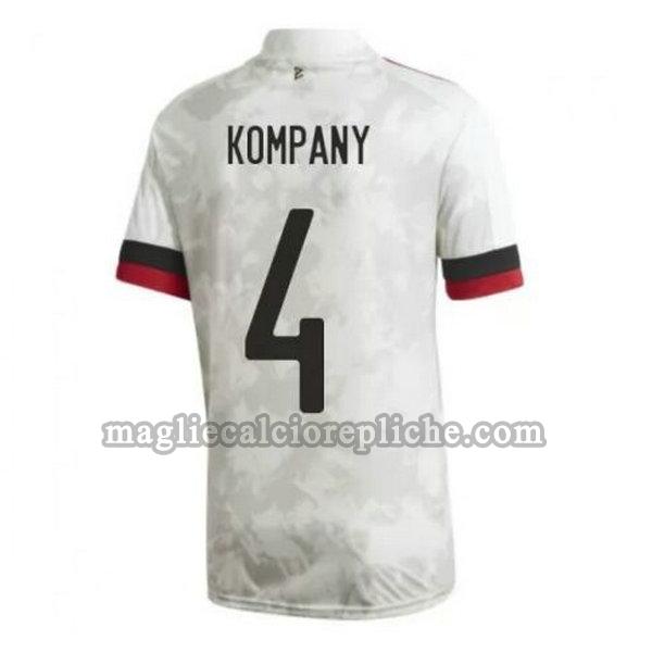 seconda maglie calcio belgio 2020-2021 kompany 4 bianco