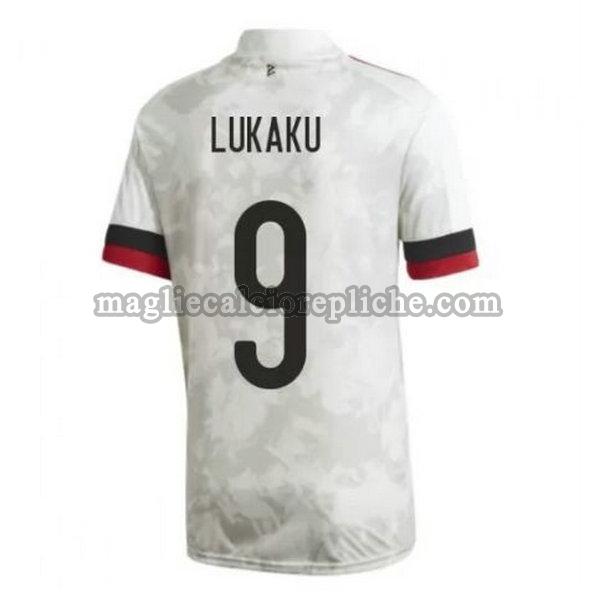 seconda maglie calcio belgio 2020-2021 lukaku 9 bianco