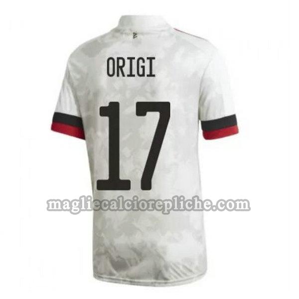 seconda maglie calcio belgio 2020-2021 origi 17 bianco