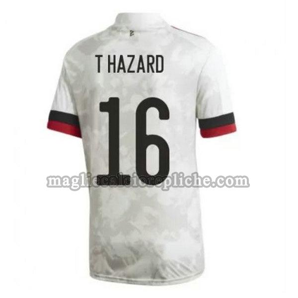 seconda maglie calcio belgio 2020-2021 t hazard 16 bianco