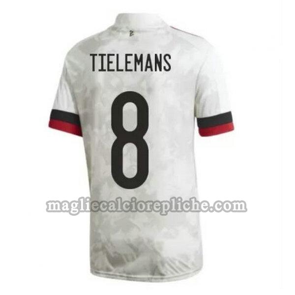 seconda maglie calcio belgio 2020-2021 tielemans 8 bianco