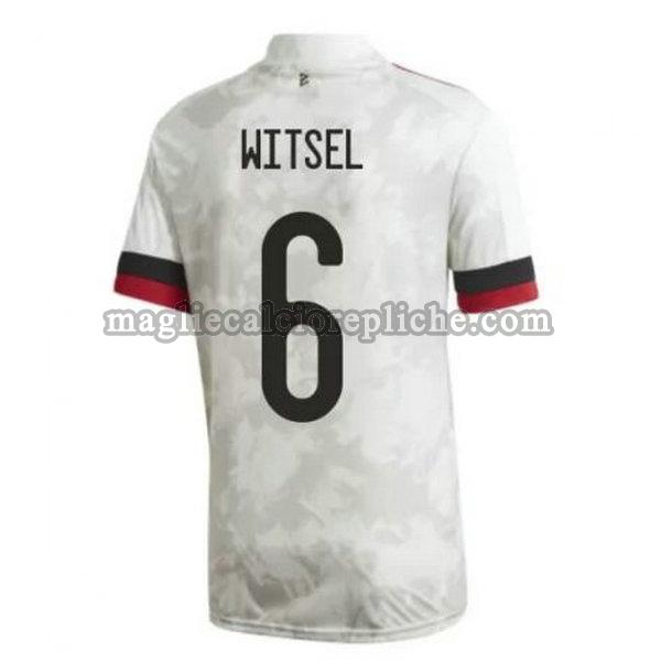 seconda maglie calcio belgio 2020-2021 witsel 6 bianco