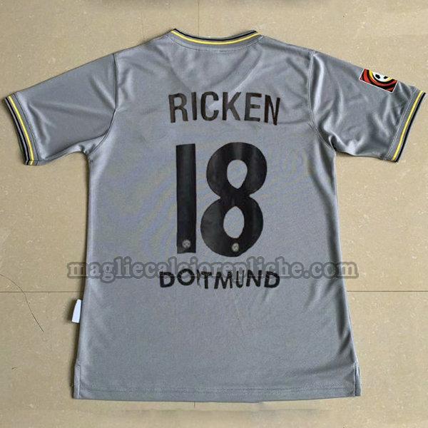 seconda maglie calcio borussia dortmund 2000-2001 ricken 18 grigio