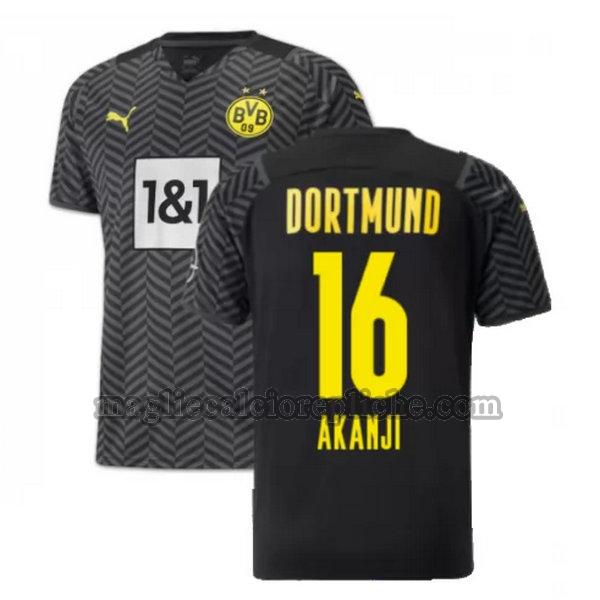 seconda maglie calcio borussia dortmund 2021 2022 akanji 16 nero