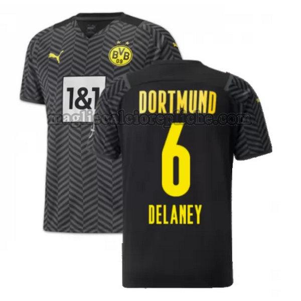 seconda maglie calcio borussia dortmund 2021 2022 delaney 6 nero