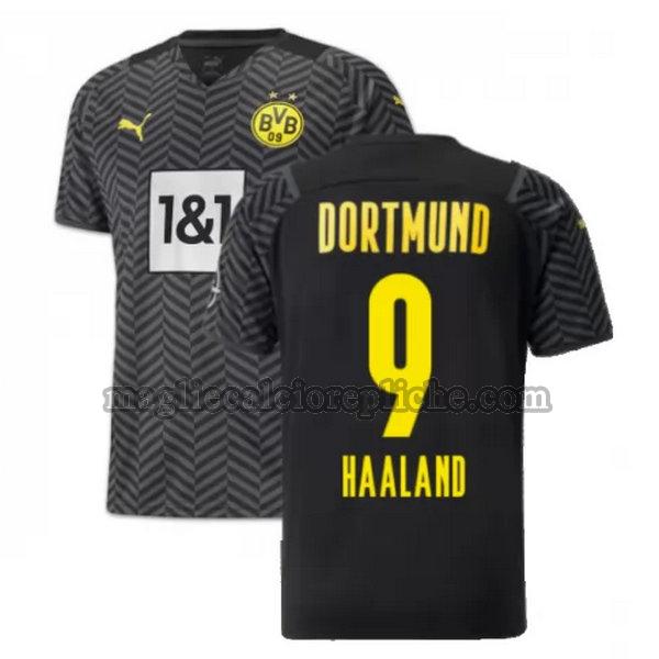 seconda maglie calcio borussia dortmund 2021 2022 haaland 9 nero