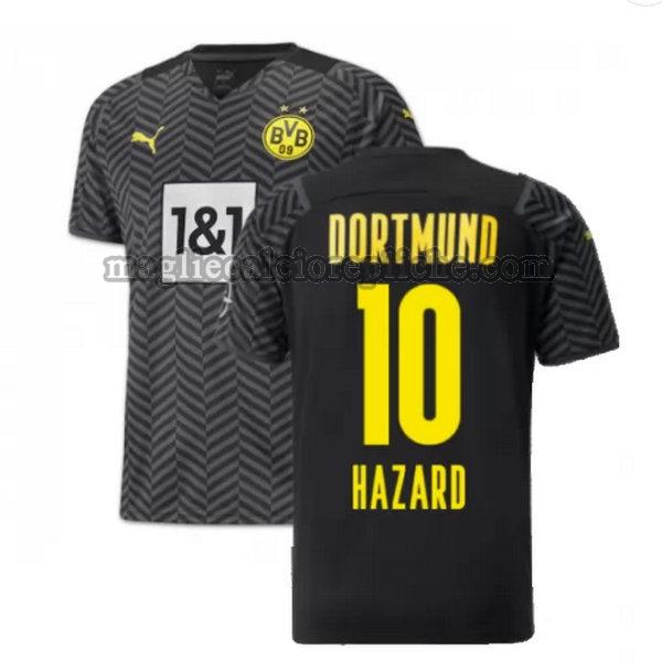 seconda maglie calcio borussia dortmund 2021 2022 hazard 10 nero