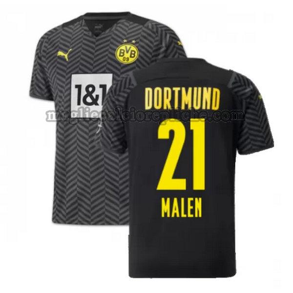 seconda maglie calcio borussia dortmund 2021 2022 malen 21 nero