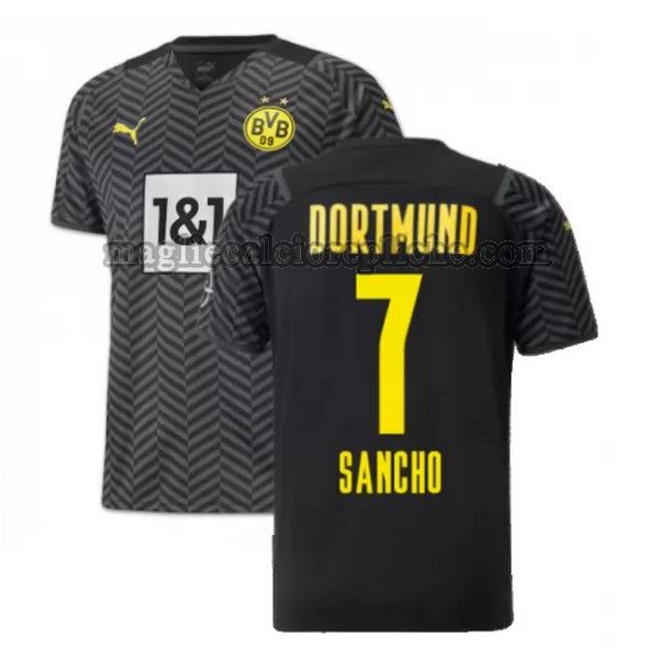 seconda maglie calcio borussia dortmund 2021 2022 sancho 7 nero