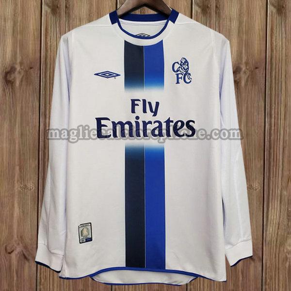 seconda maglie calcio chelsea 2003-2005 manica lunga bianco