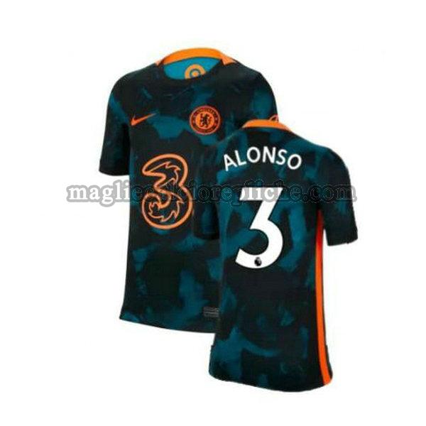 seconda maglie calcio chelsea 2021 2022 alonso 3 verde